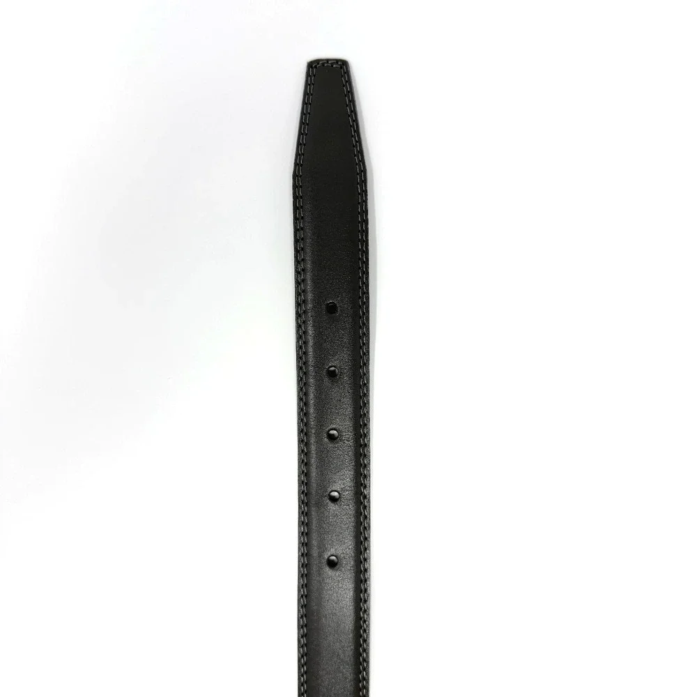 Vera Pelle Gray Leather Belt Men's‎ Size 37–41 Silver Buckle Made in Italy